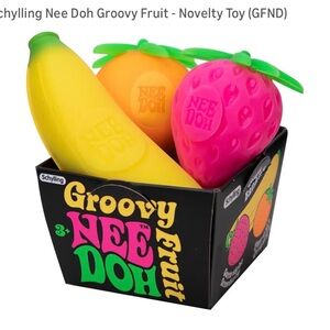 Nee Doh Groovy Fruit Toy Set - Yellow, Pink, Orange